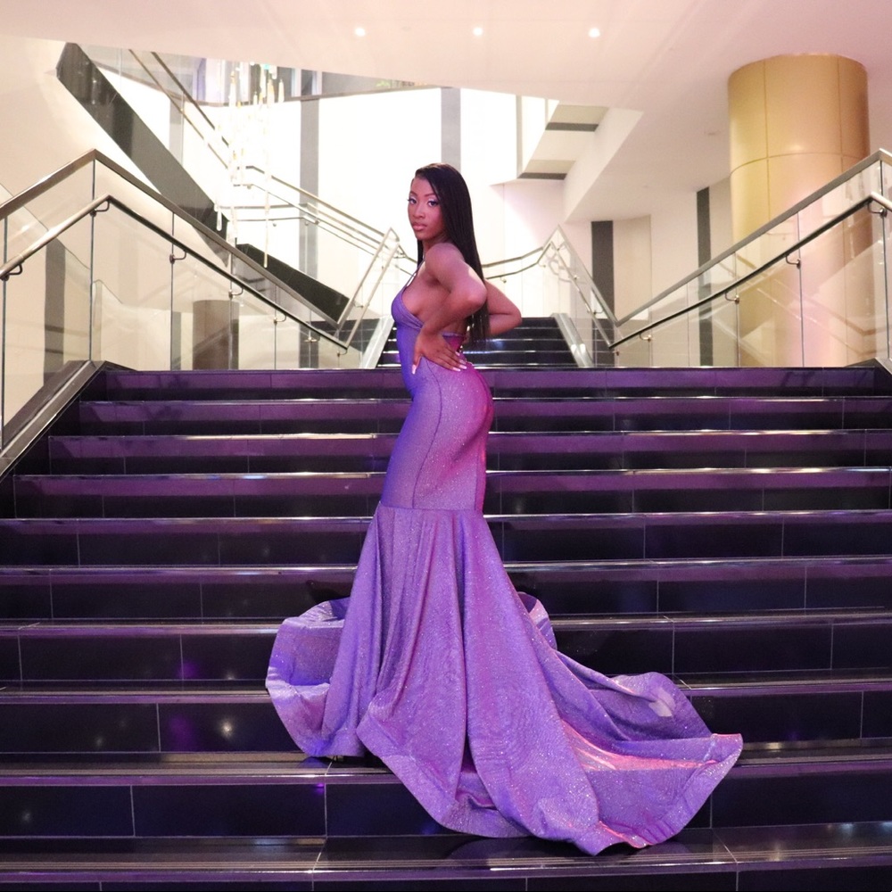 Sparkling Purple Prom Dress (Custom)